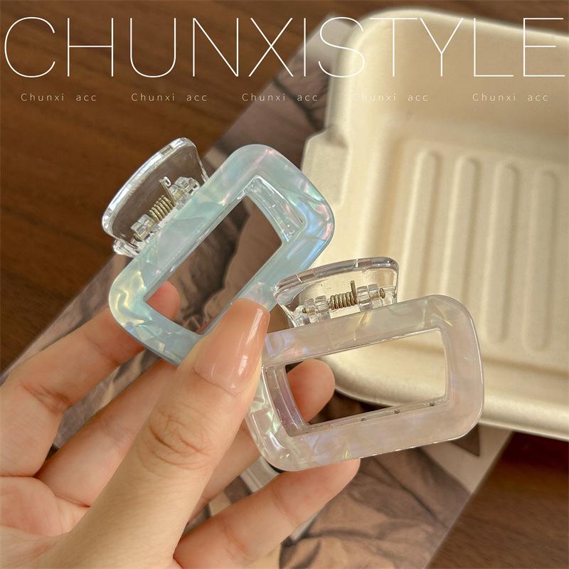 Dazzling Medium Mermaid Shell Square Hair Clip for Updos