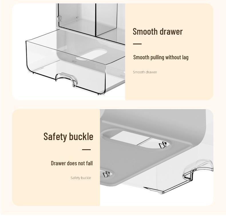 Väggmonterad badrumsförvaringslåda för bomullspads, tops och håraccessoarer