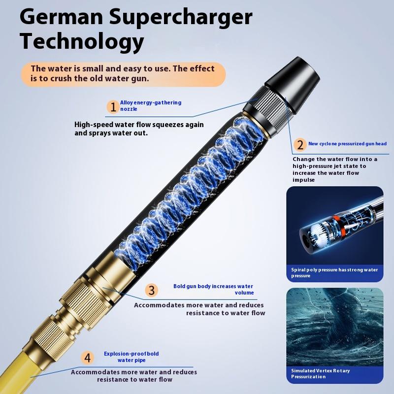Multi Functional High-pressure Flushing Water Gun, 10M and 20M Explosion-proof Hoses, Household Garden Floor Cleaning Water Gun