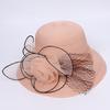 Ladies sun hat spring mesh exquisite handmade big flower top hat summer sun hat retro outdoor gauze hat