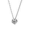 PLUSTER Diamond Necklace for Platinum Magnolia Solitaire Natural PT900 40cm Box Popular Birthday Day Plaster Jewelry Women, (0.10ct Diamond), Chain,