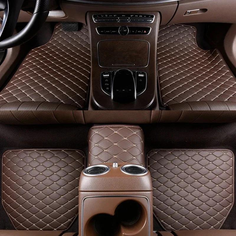 Universal 5 PCS Car Floor Mats PU Leather Waterproof Auto Foot Pad Protector Carpet Front and Rear Mats Set Auto Accessories