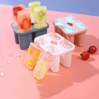 4 Grid Summer Frozen Ice Cream Mold Popsicle Making Mold Kitchen Tools Color