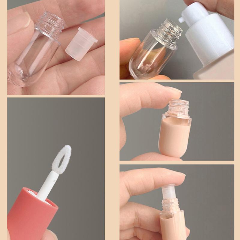 1/2/5 Pezzi Tubetto Vuoto per Lucidalabbra 4,5 ml Mini Piccolo Capsula Flacone Circolare Plastica Trasparente Gommata Opaca Tubetto Vuoto per Rossetto