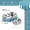 Insulated Stainless Steel Lunch Box For Kids With Leak-Proof Airtight Lid And Side Veg Box For School Or Picnic Neo Blue