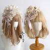 Cream Lolita Original Bow Lace Top Hat Flower Balls Hairpin Veil KC Pillow Ribbon Headband