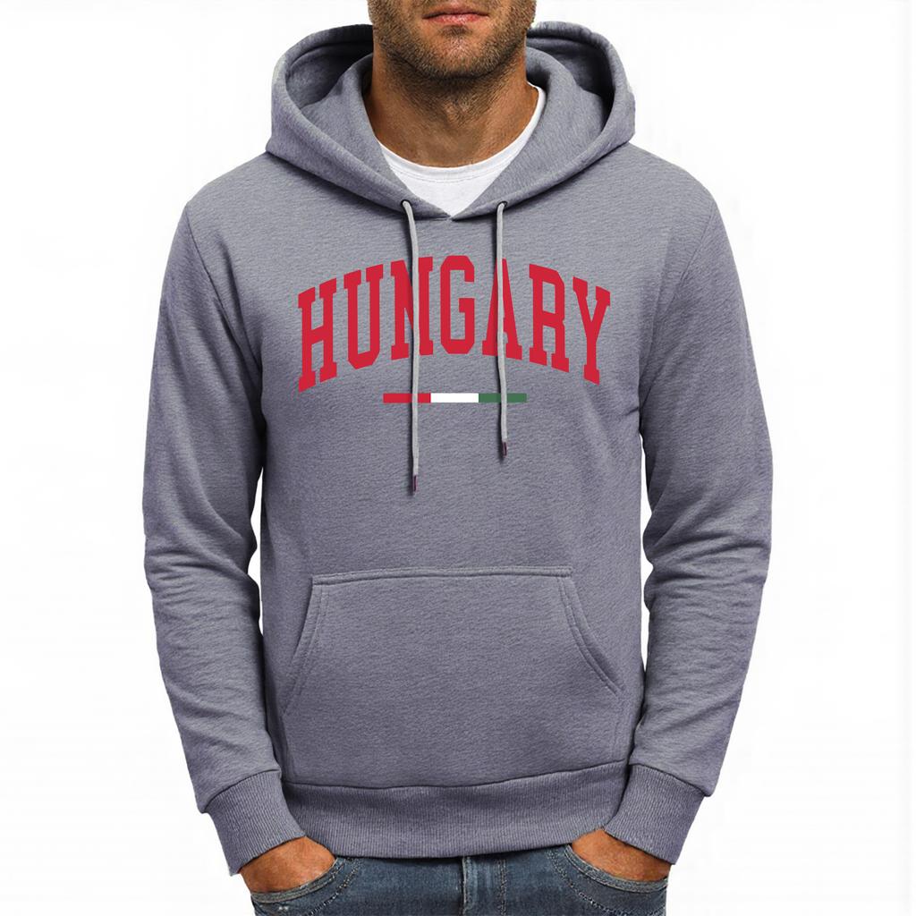 Hungary Red White Green Stripes Print Mens Hoodies Multicolor Loose Hoody Pocket Comfortable Streetwear Fleece Casual Man Hoodie