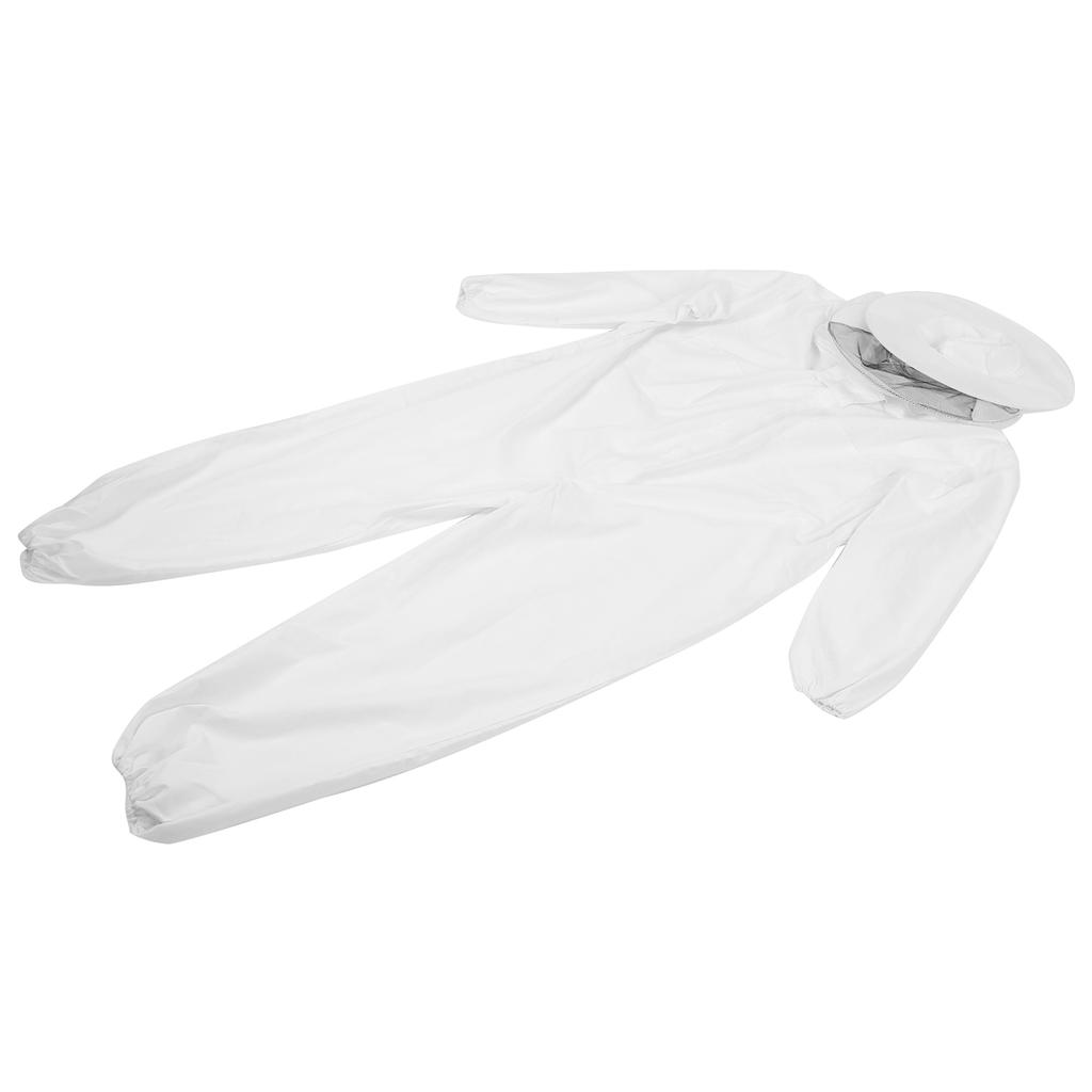Combinaison d'apiculture OnePiece Vêtements de protection avec double fermeture éclair Fournitures d'apiculture Blanc