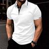 Letní pánské nové polo tričko s krátkým rukávem, barevný blok, pánské business casual, s límečkem, golfové polo tričko, topy, 100% polyester