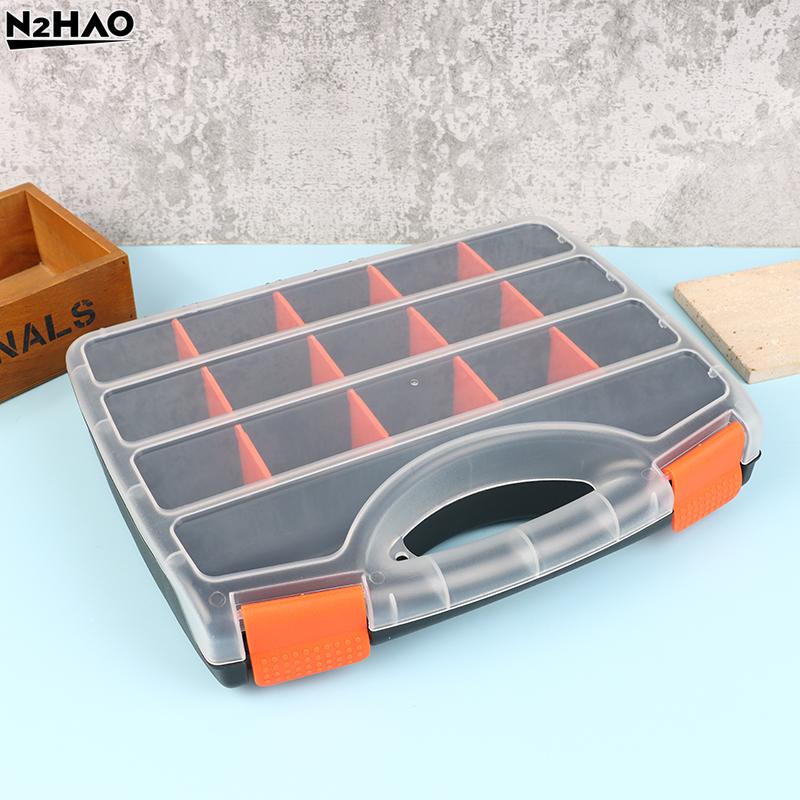 Organizzatori e Contenitori per Attrezzi Contenitore in Plastica Scomparto Regolabile Staccabile Cassa per Attrezzi Ferramenta Elementi di Fissaggio Viti