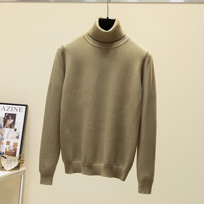 Водолазка, пуловеры, шерстяные женские свитера, осень-зима 2023, вязаные свитера с низом, джемпер с длинными рукавами, повседневные трикотажные изделия, топы 28712 One Size хаки