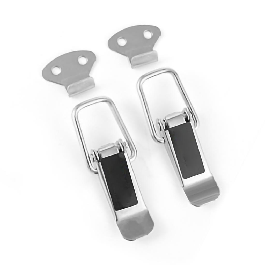 Pair Car Bumpers Trunk Hatch Lid Quick Release Fasteners Hook Lock Clips Auto Truck Exterior AccessoriesSilver Plating S