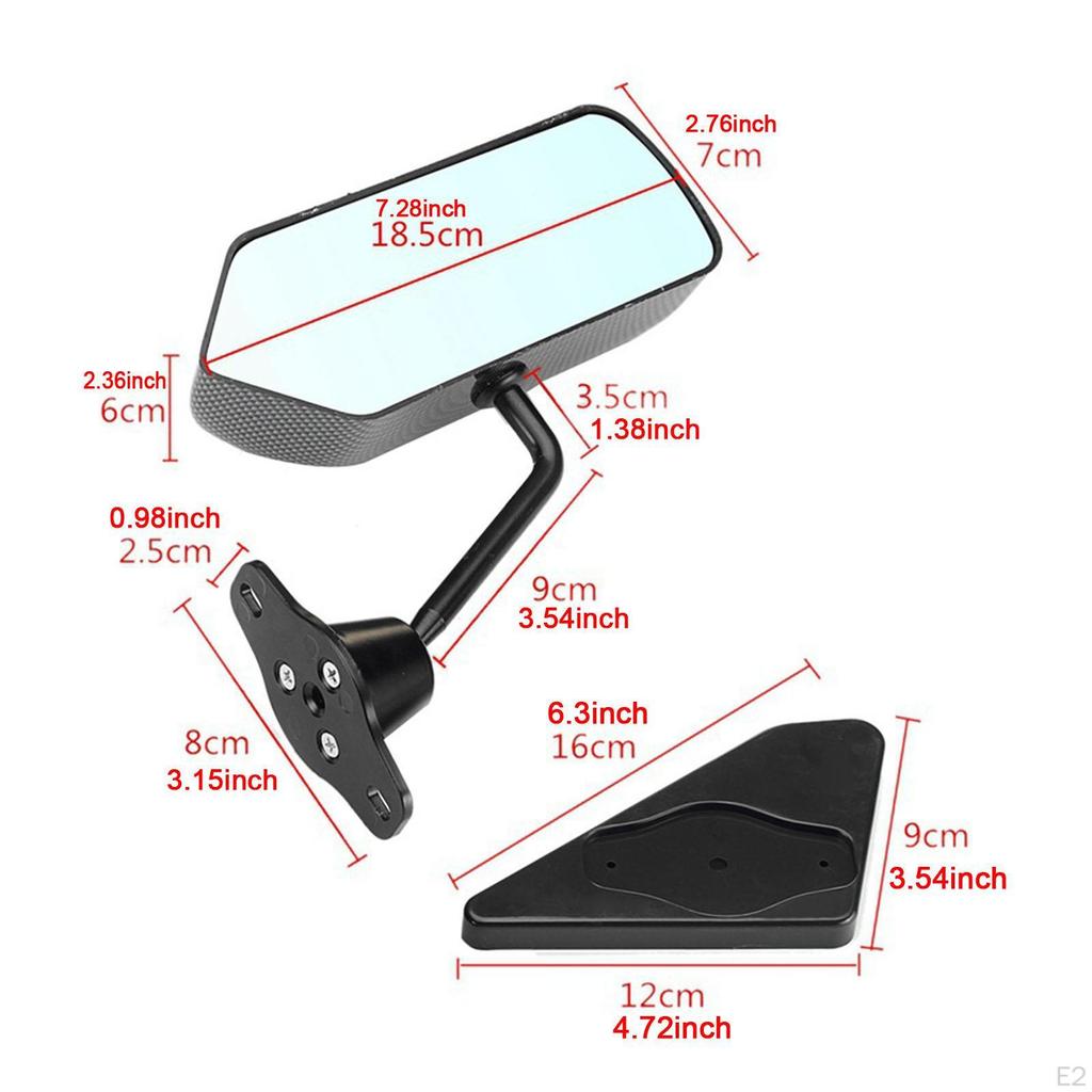 2 Pieces Rearview Mirrors with Blue Glass Side Mirror for Cars Auto SUV