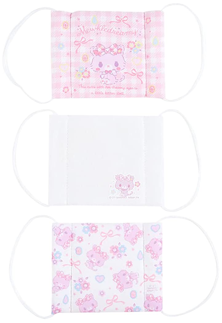 

Sanrio Mask Gauze for Children 3 Pieces Cotton Mewl Dreamy Antibacterial Deodorizing Filter Girls Character 812994 SANRIO 100% Built-in