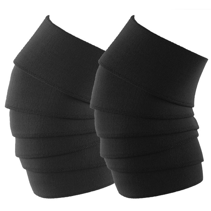 

Stiff Weightlifting Knee Wrap 2.5 Meters Without Magic Tape Red Black Color Knee Straps 1 Pair length 2.5meters