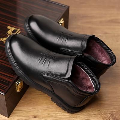 Mode Neue Lederstiefel Herrenschuhe Wolle Warm Rutschfest High Top Outdoor Sneaker Herren Wanderschuhe Bottes Bota Masculino Botte Homme
