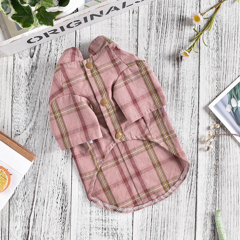 Plaid Breathable Dog Shirt for Indoor & Outdoor Use