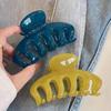2pcs Women's Jelly Color Blue/Yellow Big Size 4.33in Plastic Alligator Hair Clips, Fashionable, Elegant, Minimalist Simple Design