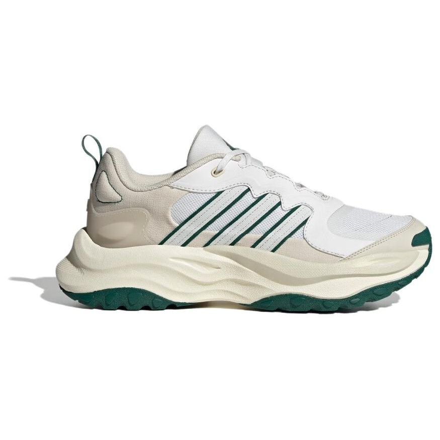 Adidas Maxxwavy Thick Sole Versatile PU Fabric Synthetic Leather Durable Low-Top Running Shoes Unisex Sneakers White Beige Green IF8748