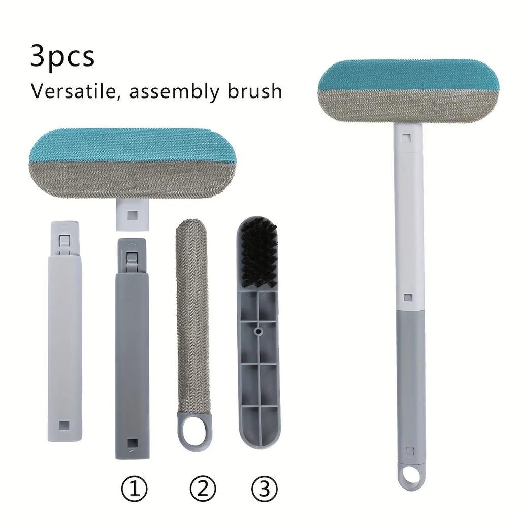 3 In 1 Pet Hair Remover Brush Long Handle Window Cleaning Brush Pet Fur Cleaning Tool Manual Cat Dog Hair Remover Brush