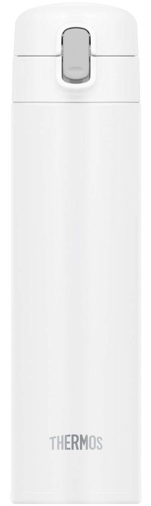 Thermos Vacuum Insulated Straw Keeps Drinks Cold WH Bottle, 450ml, White, Only, FJM-450
