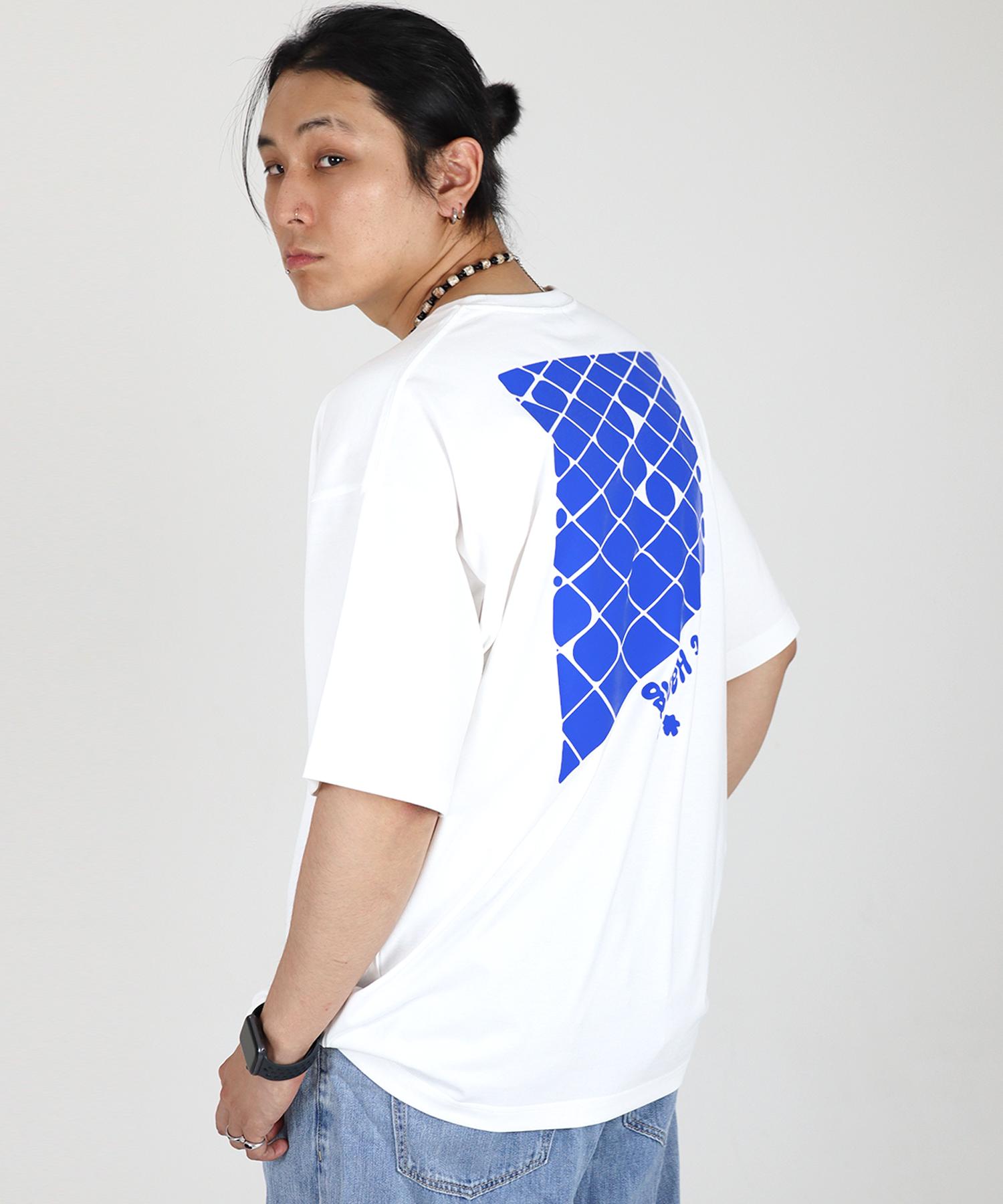 Just Haeng Jelly Blue Logo White Oversized Short Sleeve T-Shirt [2.0 Ver] L