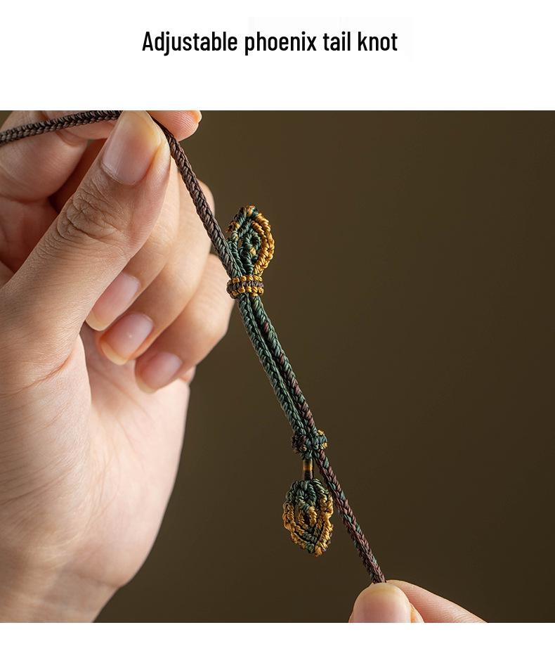 Luxury Handmade Eight-Strand Jade Pendant Necklace Lanyard