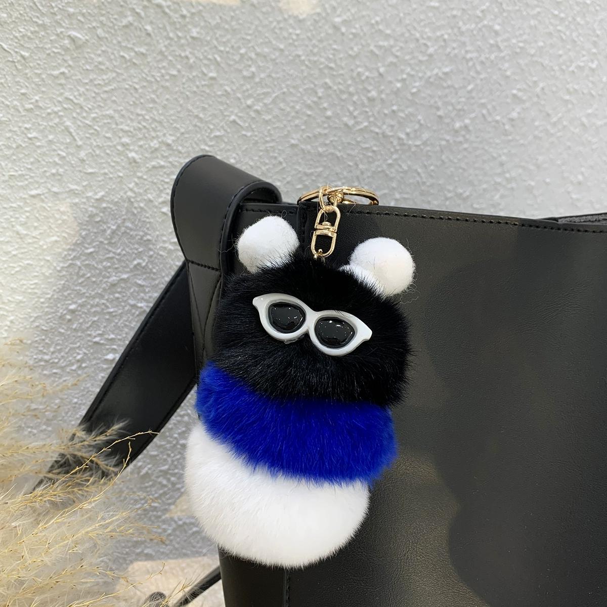 

Мех кролика рекс Милый отпуск Гусеница Подвеска Подвеска для сумки Мультяшный плюшевый Автомобильный брелок