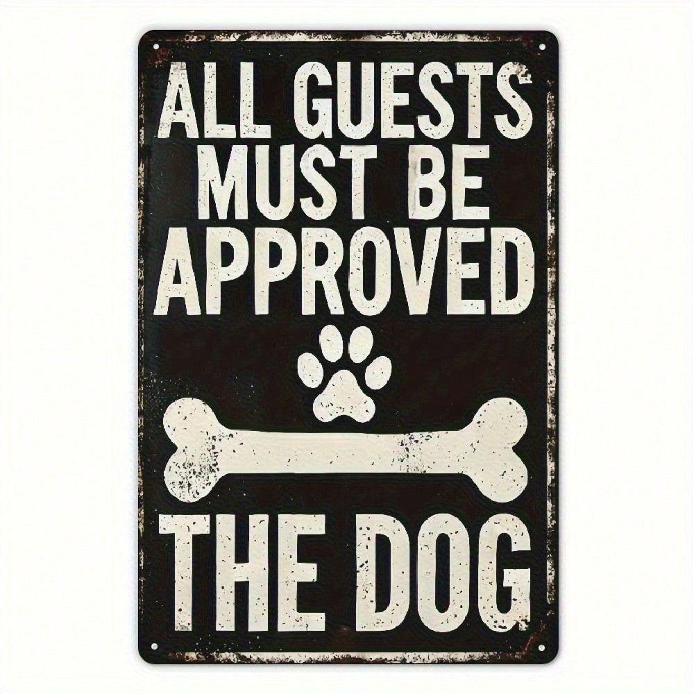

Metal Poster Wall Art, Custom Metal Sign for Entryway, Funny Dog Permission Sign, Home Decor