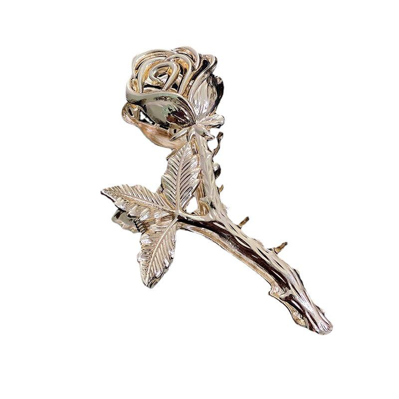 Rose Blume Metall Haarklammer - Retro Stil für Frauen