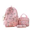 Student Cartoon Backpack Set Female Campus Backpack Lightweight Nylon Three-Piece Schoolbag