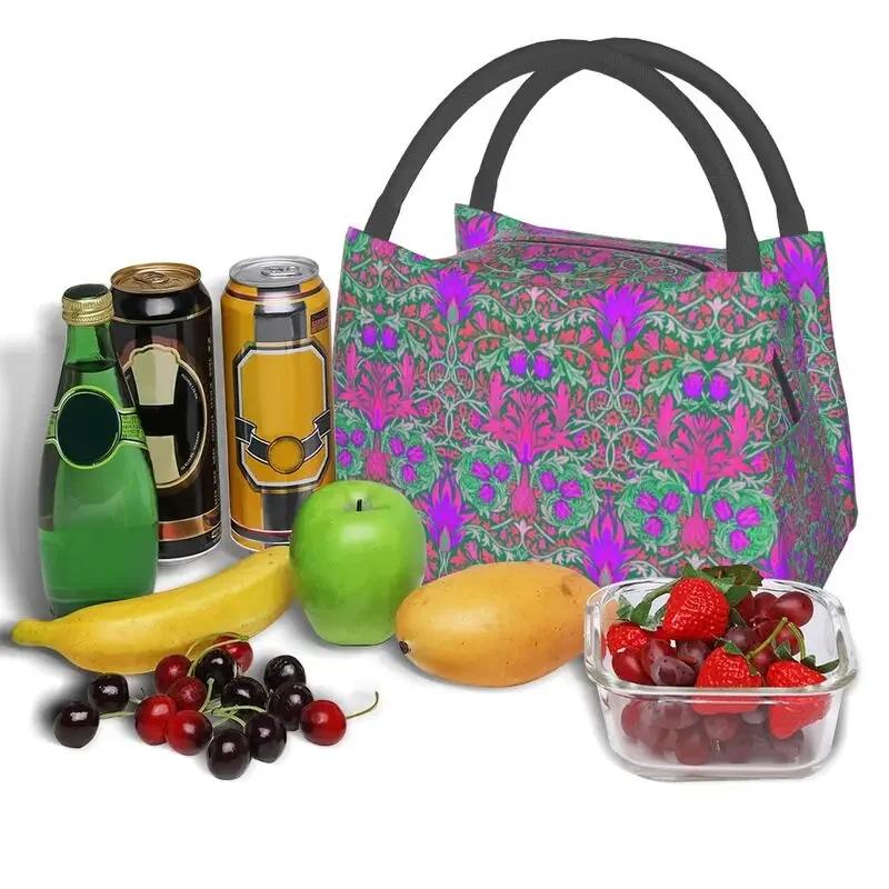 William Morris Insulated Lunch Bag for Women Portable Snakeshead Cooler Thermal Lunch Box Beach Camping Travel Shoulder Bag