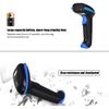 WoneNice Barcode Scanner Wireless 2-in-1 (2.4Ghz Wireless+USB 2.0 Wired) Handheld Bar Code Scanner Reader (Blue)