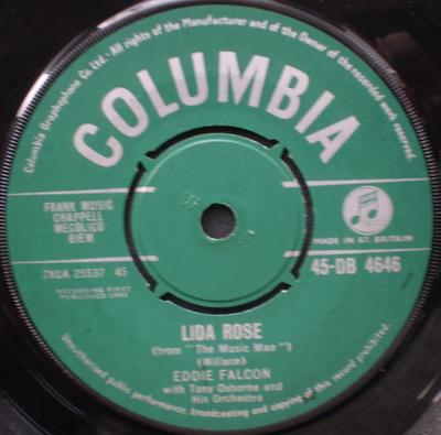 7inch Record EDDIE FALCON, TONY OSBORNE & HIS OR - Lida Rose / If Ever I Should Fall I 45DB4646 Columbia 1961 UK Pop Used