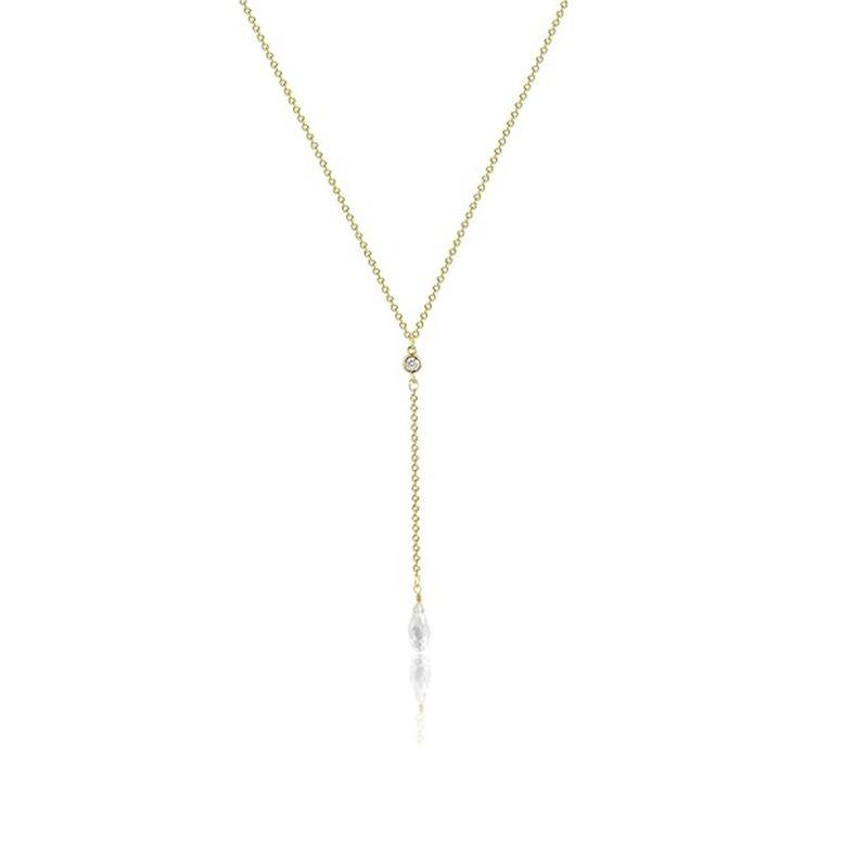Collana a Y con nappa a catena intarsiata di zirconi - elegante e alla moda, catena a collare stile corda, regalo ideale per occasioni speciali