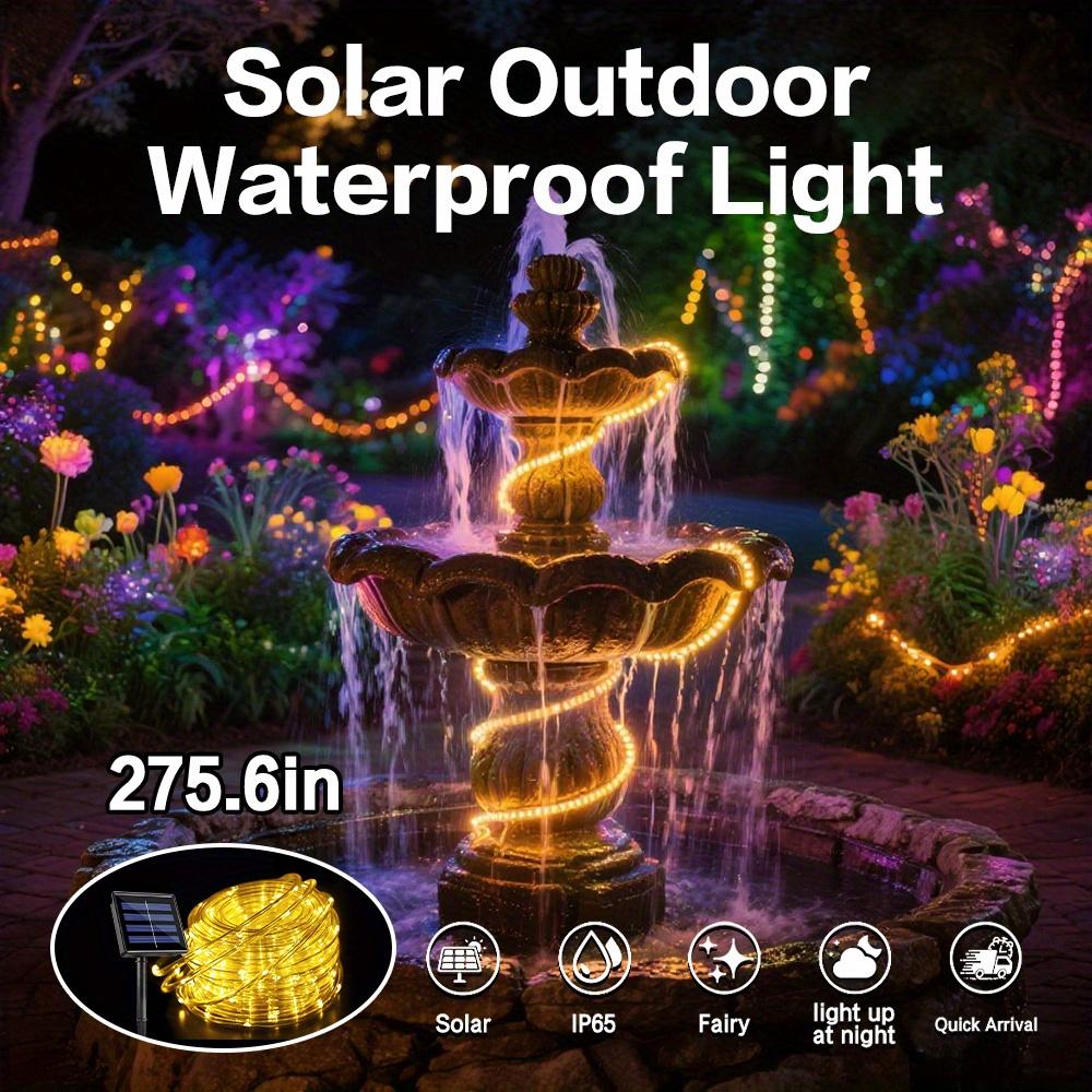 LED-Springbrunnenlicht 12m/472in Solar-Lichterkette Outdoor Solarbetrieben Lichterkette 8 Modi für Baum Garten Party Weihnachten Hochzeit Dekoration