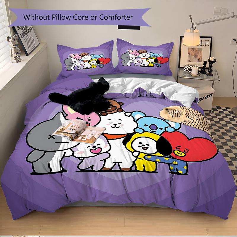 3Pcs Love Friendship Characters Bedding Sets For All Sizes New 3D Printed Bed Cover Comforter Duvet Cover Pillowcase Bedroom Decoration