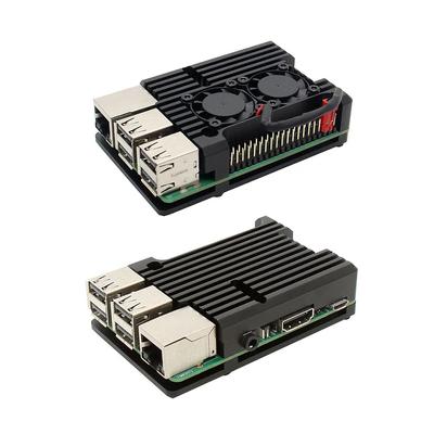 Extreme Cooling Fan Heatsink Kit Case for Raspberry Pi 3 Model B B+ Aluminum Shell Enclosure Case with Dual Cooling Fan