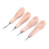 1Pcs Wooden Diamond Rhombus Awl Diy Leather Stitching Sewing Awl Punch Tool