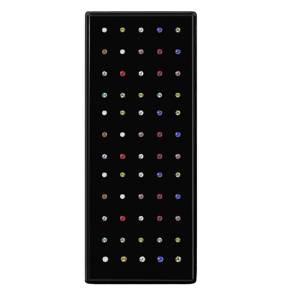 

Серьги-гвоздики из нержавеющей стали с изогнутым стержнем и стразами - Набор пирсинг-украшений из 60 штук