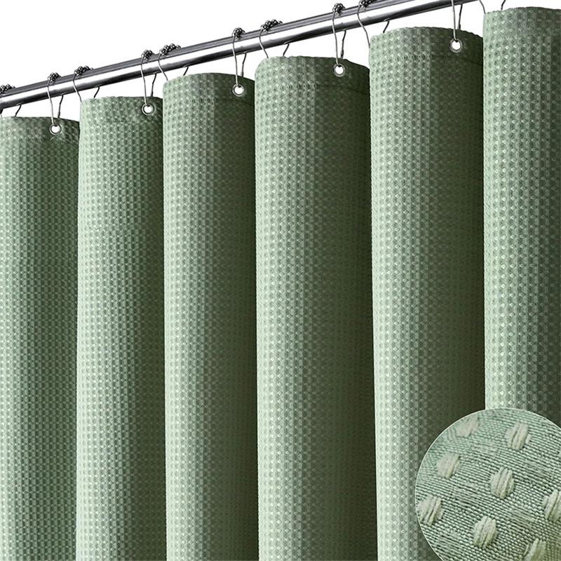 3D Thickened Waterproof Strap with Iron Hook Bathroom Mildew Proof Fabric Partition Curtain Shower Curtain