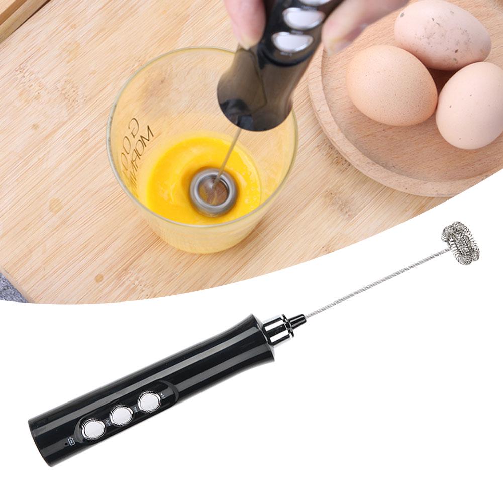 Electric Milk Frother Handheld Automatic Egg Beater Milk Shaker USB Charging