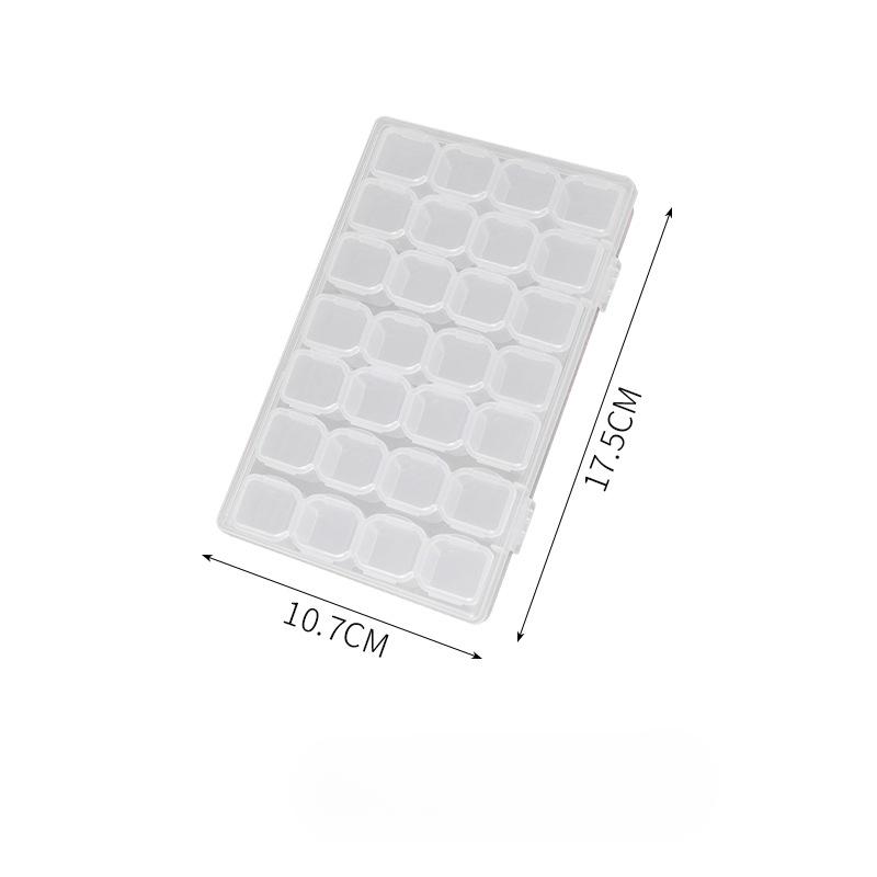 

Портативна прозора скринька для ювелірних виробів Сережки-гвоздики Намисто Сережки Лоток Барвиста коробка для зберігання Сережки Коробка з антиокислювачем 28 cells 17.5*10.7cm