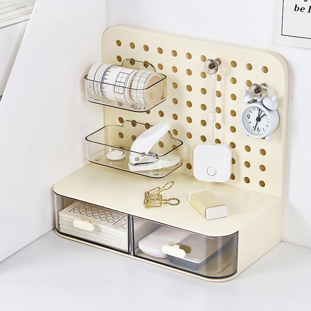 Pegboard Desktop   Simple Multifunctional Plastic Storage Rack with Drawers for Stationery Headbands