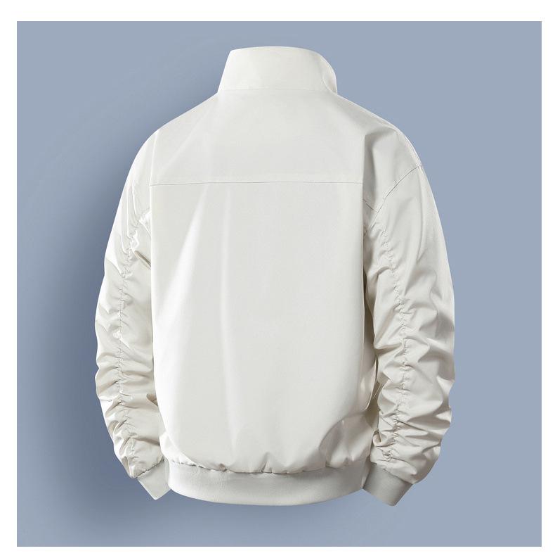 Męska modna kurtka bomberka o luźnym kroju ze stójką - casualowa jesienna odzież robocza w stylu baseballowym