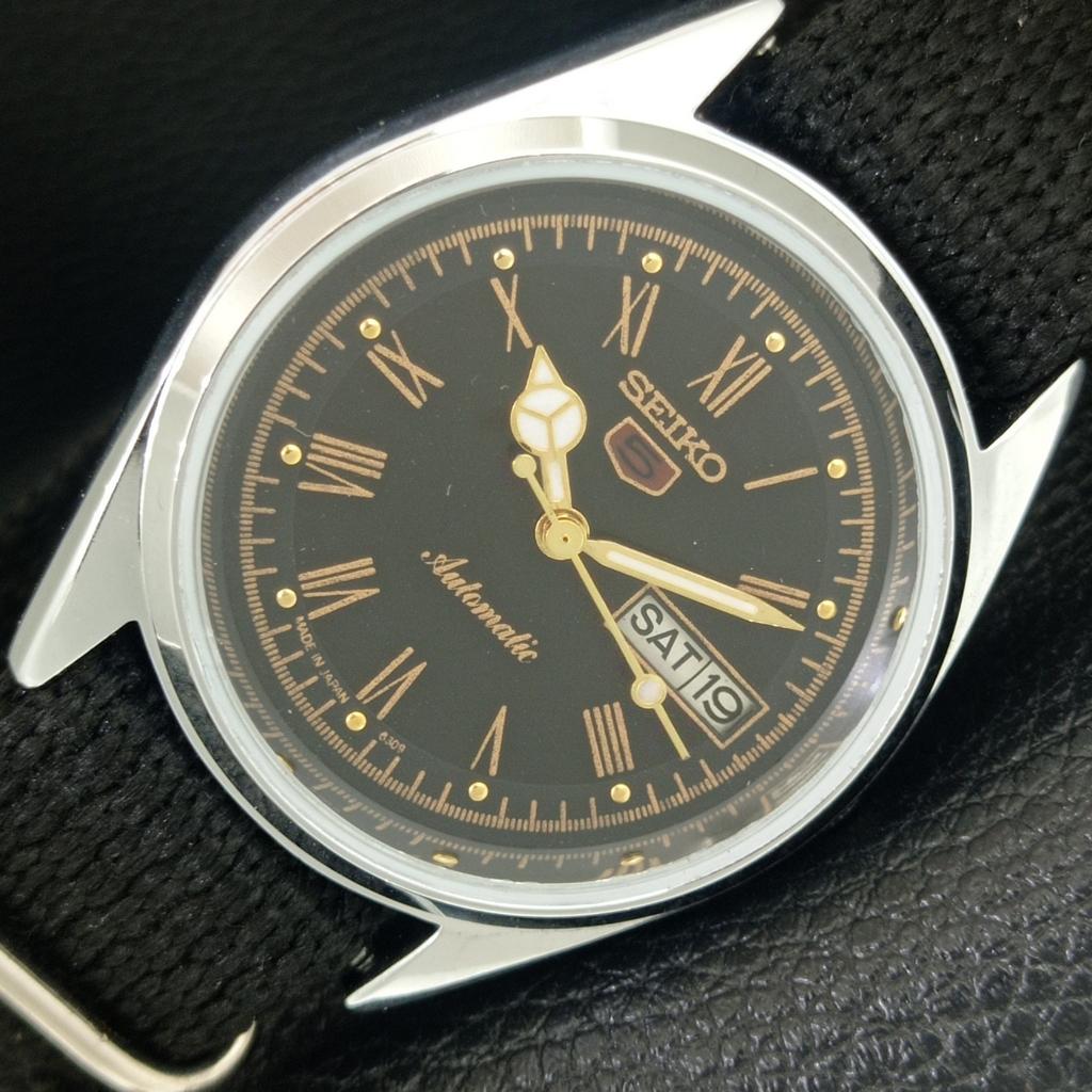 ОТРЕМОНТИРОВАННЫЕ СЕЙКО 5 АВТОМАТИЧЕСКИЕ 6309A ВИНТАЖНЫЕ ЯПОНСКИЕ МУЖСКИЕ ЧЕРНЫЕ ЧАСЫ a442160-1