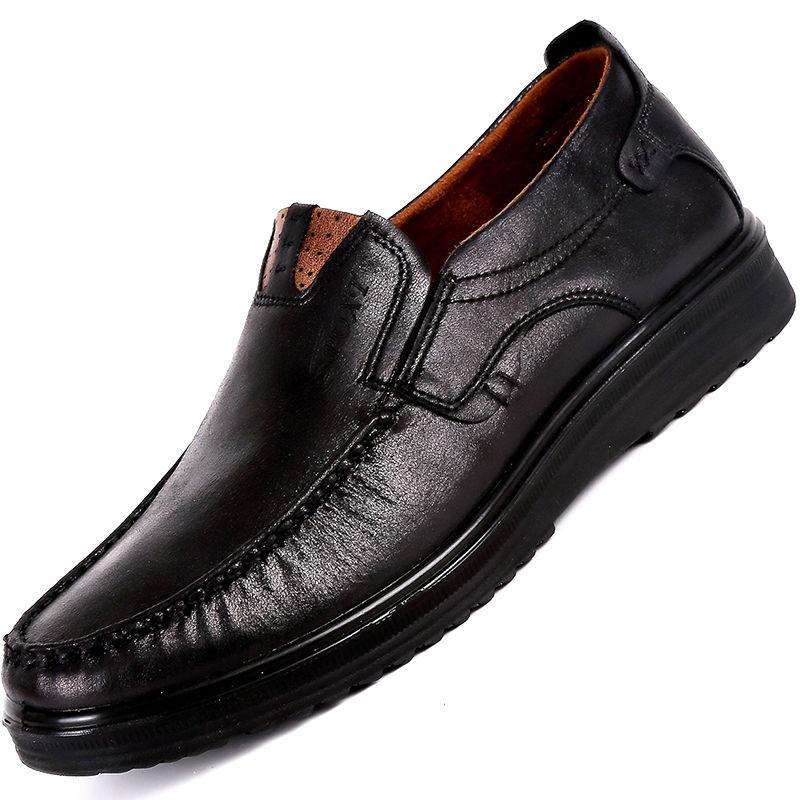 

Мужская деловая тканевая черная глянцевая искусственная кожа с мягкой подошвой, дышащая мужская рабочая обувь 38