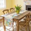 Easter Egg Linen Table Runner Home Party Decor Spring Spring Watercolor Floral Butterfly Plants Table Runners Easter Decorations
