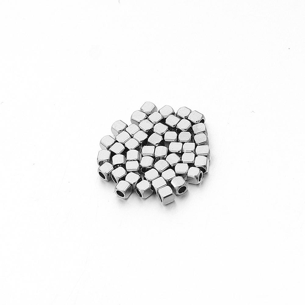 10-60pcs/lot Big Hole Stainless Steel Beads Round Corner Cube Beads Spacer Beads DIY Bracelet Necklace Jewelry Making Supplies