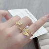 Mori Full Diamond Light Luxury Butterfly Flower Zircon Ring Female Niche High-End Light Luxury Index Finger Ring